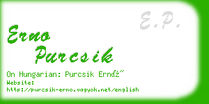 erno purcsik business card